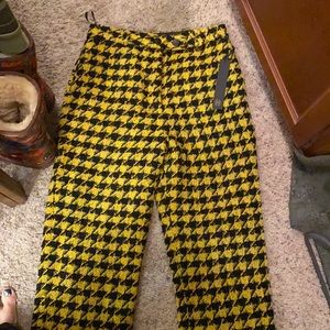 House of Harlow mustard yellow black pants
